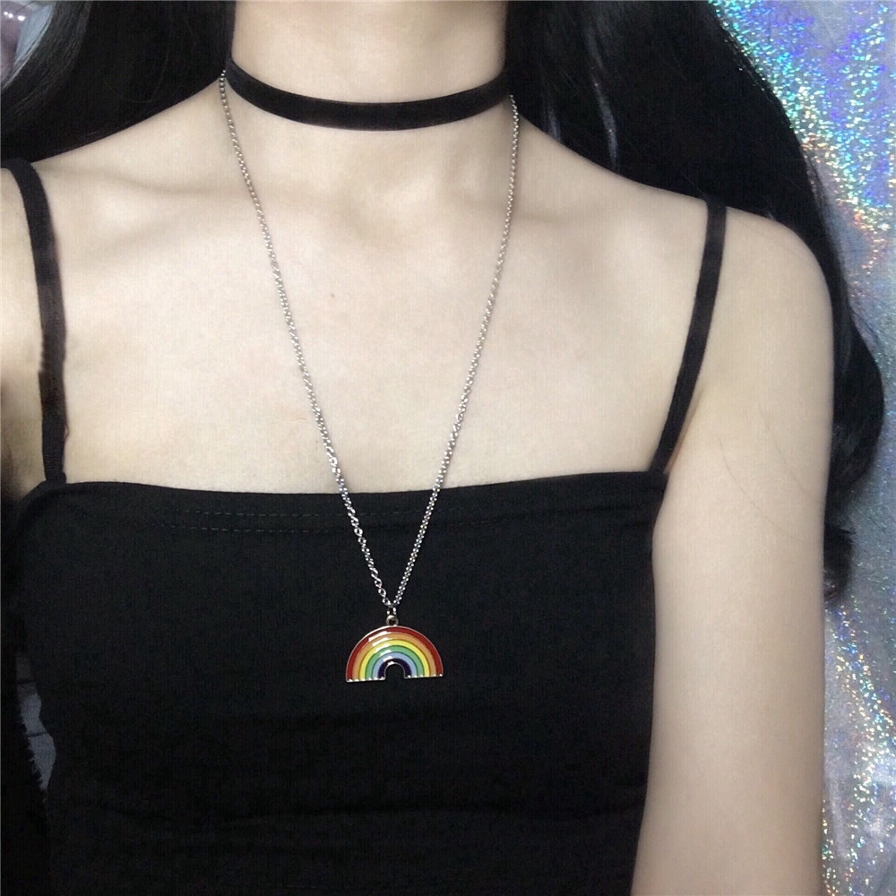 [Mã FASHIONCB231 hoàn tối đa 30K xu đơn 99K] Dây Chuyền Choker Mặt Cầu Vồng Phong Cách Hàn Quốc Cho Nữ | BigBuy360 - bigbuy360.vn