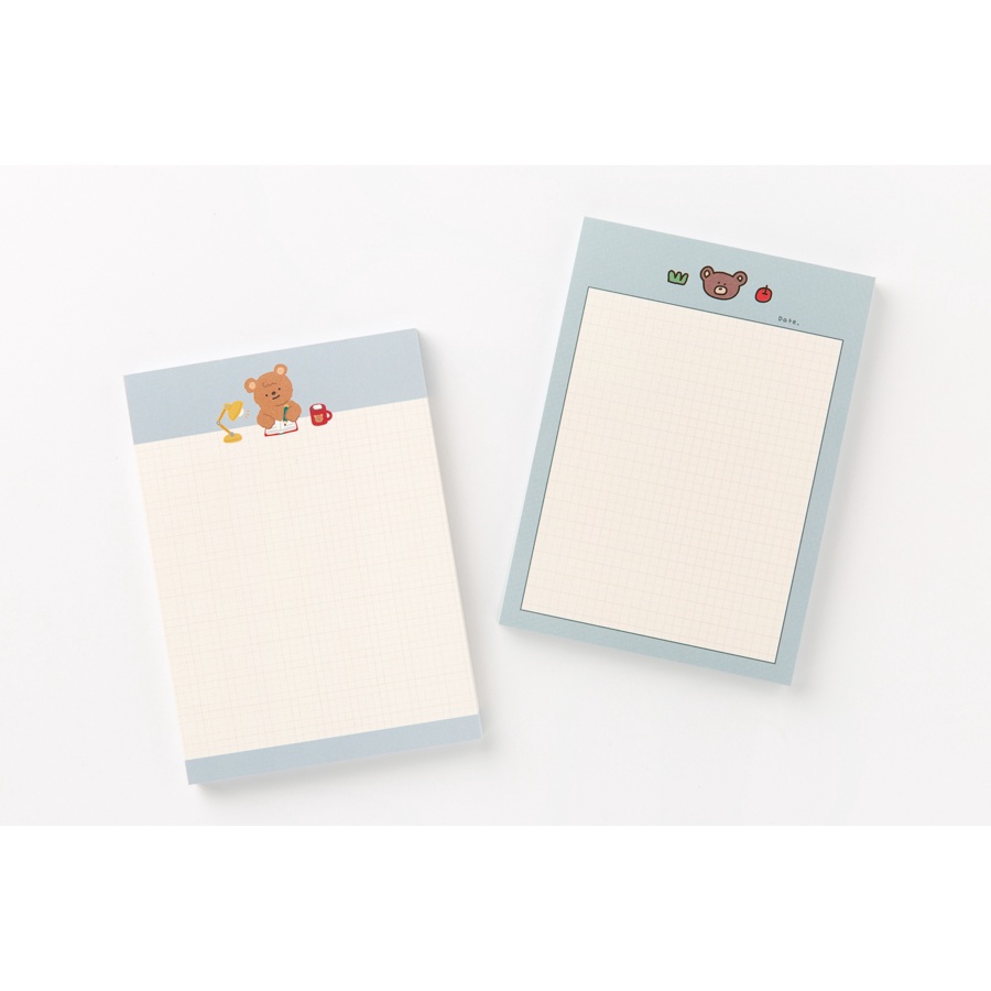 Tập Giấy Ghi Chú Mini ARTBOX Hàn Quốc Kẻ Ô Họa Tiết Gấu Teddy Đáng Yêu