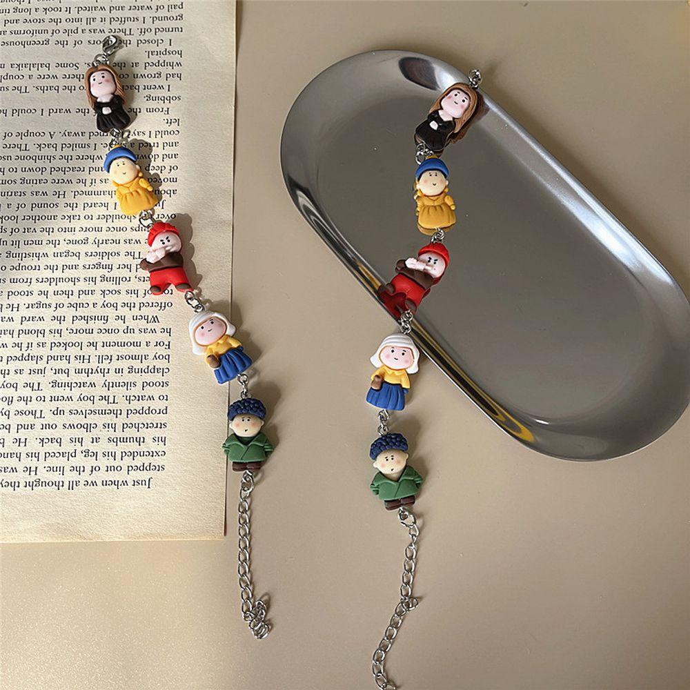 Fallforbeauty Vòng Tay Đầu Bong Bóng In Hình Nhân Vật Sơn Dầu Cá Tính Phong Cách Hàn Quốc Cho Nữ