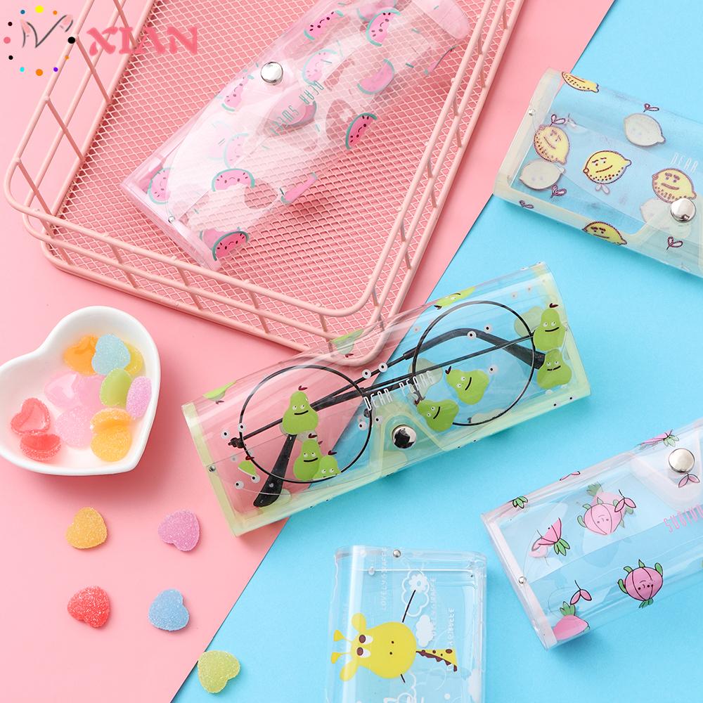 (Hàng Mới Về) Hộp Đựng Mắt Kính Trong Suốt Họa Tiết Hoạt Hình Dễ Thương