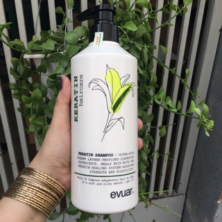 DẦU GỘI PHỤC HỒI TÓC HƯ TỔN KERATIN EVUAR ITALY chính hãng 758ml