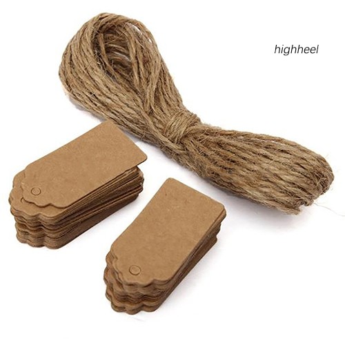 Set 100 Thẻ Tag Giấy Kèm Dây Thừng Dùng Để Trang Trí Đẹp Mắt