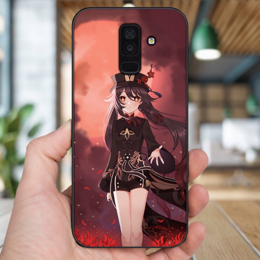Ốp lưng Samsung A6 Plus viền đen in hình Hutao Genshin Impact