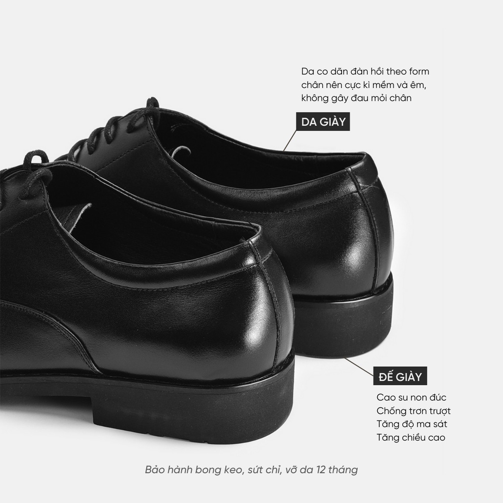 Giày Tây Nam Oxford B21 Shoemaker Giày Công Sở Da Bò Cao Cấp Thoáng Khí Tăng Chiều Cao Phong Cách Lịch Lãm Full Box