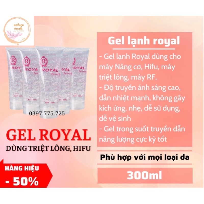 Gel Lạnh Royal Dùng Cho Máy Nâng cơ, Hifu, Máy Triệt Lông, Máy RF...