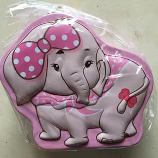 Két sắt mini tiết kiệm tiền bằng inox có khóa siêu yêu hình con voi cho bé - Ống tiết kiệm đựng tiền lì xì cho bé