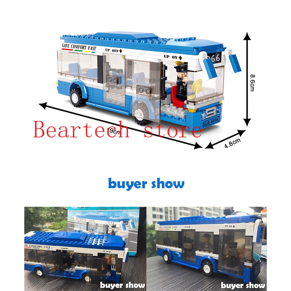 Mô hình lego xe buýt thành phố Sluban 0330 sinh động làm đồ chơi giáo dục bé