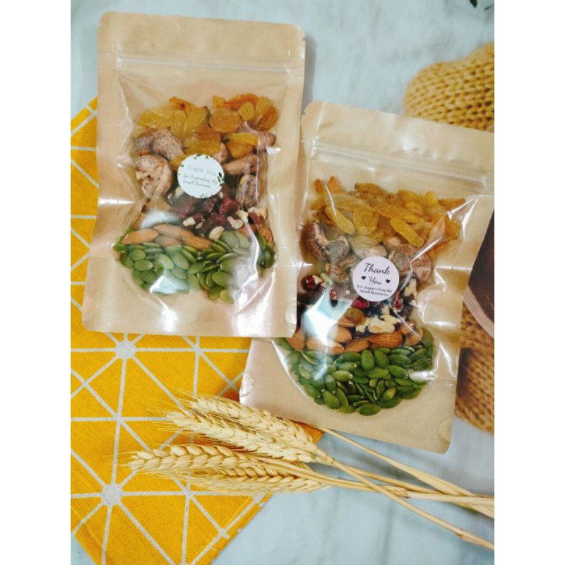 MIX 5 LOẠI HẠT 100GR (óc chó đỏ, hạt điều, nho khô, bí xanh, hạnh nhân) | BigBuy360 - bigbuy360.vn