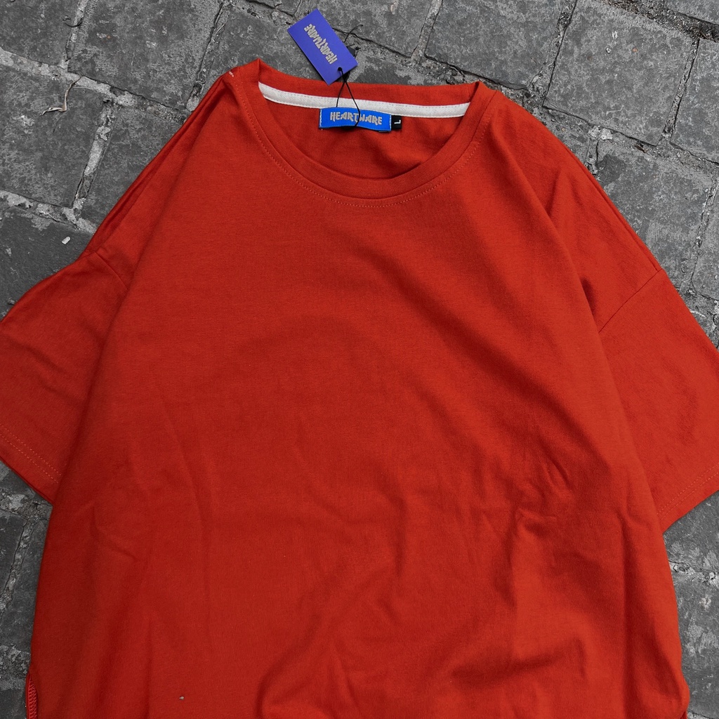 Áo thun xả tà cam gạch MEANSTORE phông Unisex nam nữ tee oversize form rộng pull Ulzzang Hàn Quốc vải mềm