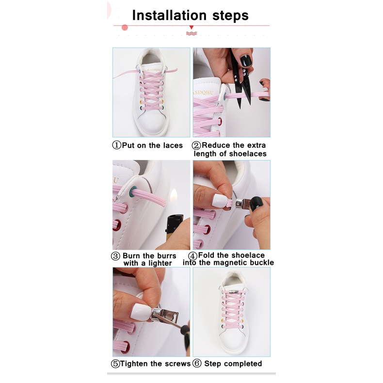 Dây Giày Không Cần Buộc Co Giãn Khóa Nam Châm Đặc Biệt Sáng Tạo Dành Cho Trẻ Em Và Người Lớn Mới