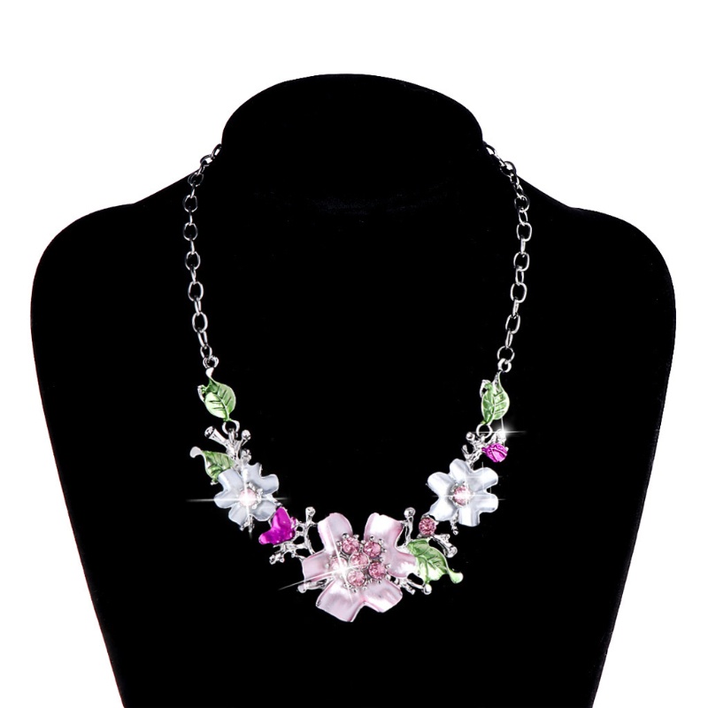 Vòng cổ Hợp Kim Mặt Hoa Đính Đá Thời Trang Cho Nữ