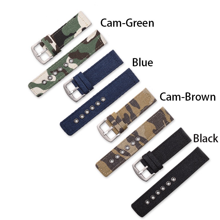 Dây Đeo Vải Dù 18Mm 20mm 22mm 24mm Màu Camo Dành Cho Đồng Hồ Thông Minh
