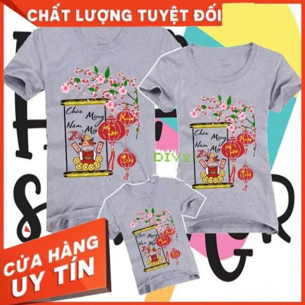 (Siêu Hot) Áo gia đình TẾT 2021 - THUN COTTON - Áo bé trai | bé gái đẹp TET6 Unisex 100% Cotton