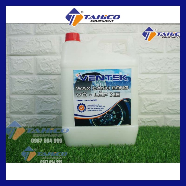 Dung dịch làm đen bóng vỏ lốp ô tô xe máy Ventek 5 lít - Tahico