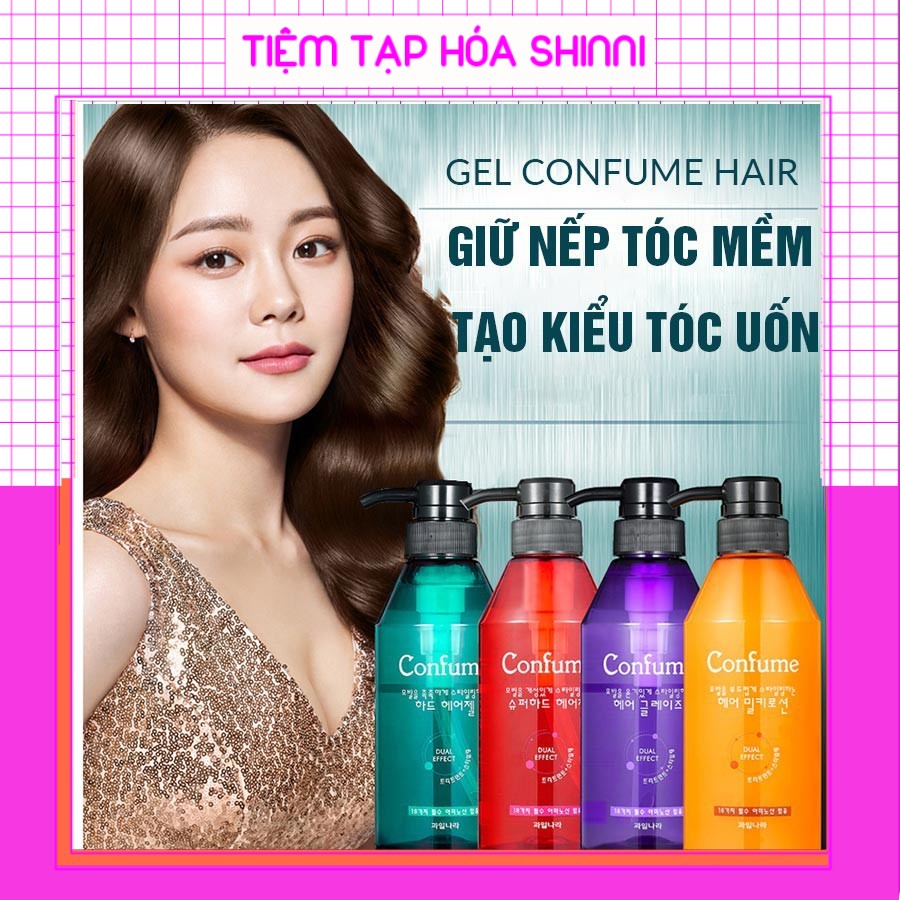 [CHÍNH HÃNG]Gel Confume Hair Welcos  giữ nếp tóc mềm tạo kiểu giúp giữ lọn cho tóc uốn, tóc xoăn chính hãng Hàn Quốc