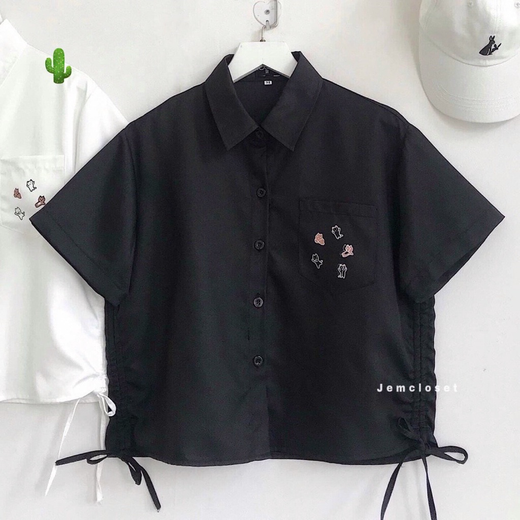 [Mẩu Hot] Áo Sơ Mi Rút Dây 2 Bên