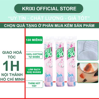 Bông Tẩy Trang IPEK Công Nghệ Dệt 2 Lớp Tẩy Trang Hiệu Quả (150 miếng) - Krixi Cosmetics