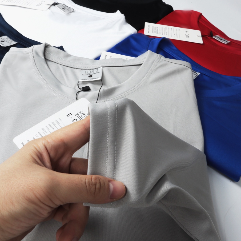 Áo thun tay dài trơn E-COL giữ nhiệt thể thao Nam (45-90kg) Phom đẹp chất vải dày dặn | BigBuy360 - bigbuy360.vn