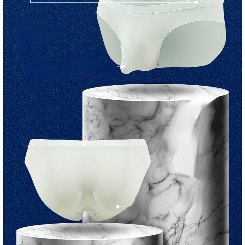 Hàng Mới Về Mới Quần Lót Lụa Lạnh Màu Trơn Không Đường May Thoáng Khí Thoải Mái Cho Nam Mã 265