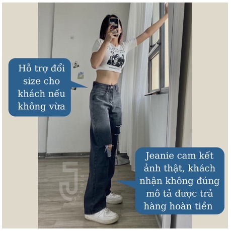 [BEST CHOICE] Quần Jeans BAGGY Rách Quần Jeans Loang Nữ Ông Suông Quần Bò Nữ Rách Gối -KOREA STYLE 2022 (Hàng Mới Về)