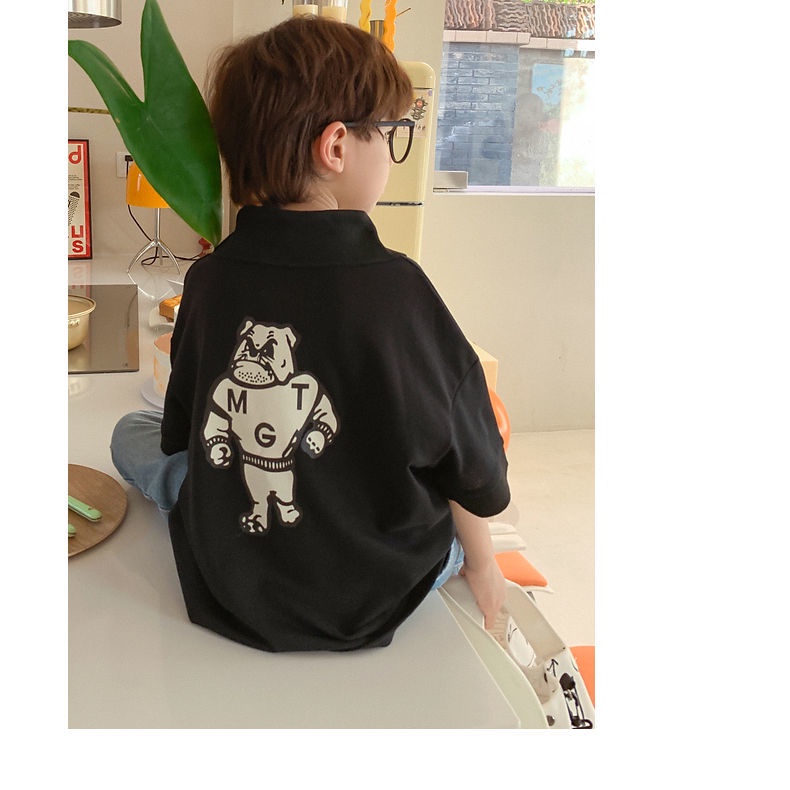 Áo Thun polo Tay Ngắn Thoáng Khí Thời Trang Mùa Hè Phong Cách Hàn Quốc Cho Bé Trai