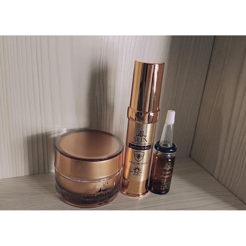 Combo Kem Face + Serum Collagen X3+ Chống nắng X3 Đông Anh Chính Hãng