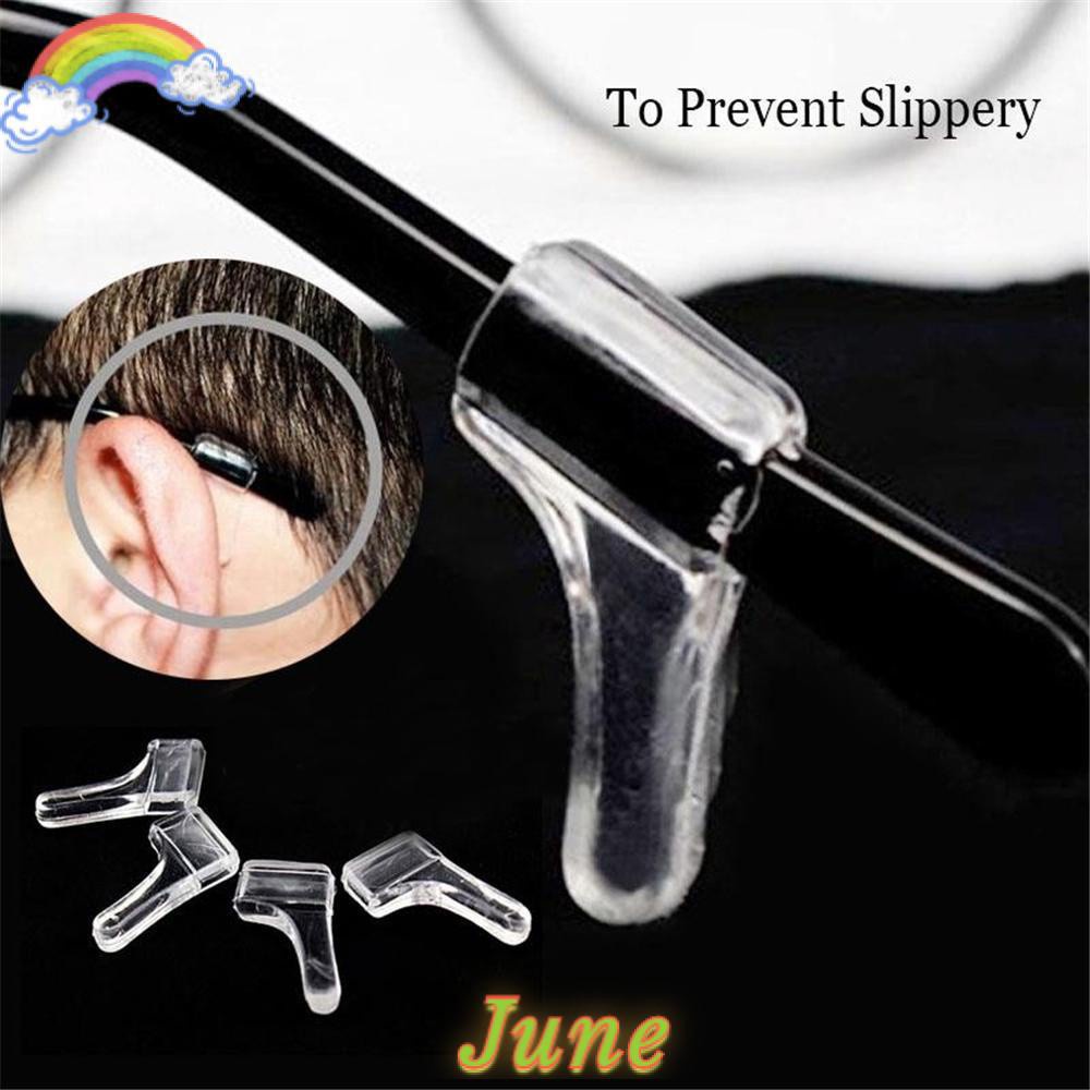 JUNE 10pairs Tip Anti Slip Glass Accessories Silicone Ear Hooks Grip Temple Holder Eyeglasses Eyewear Transparent