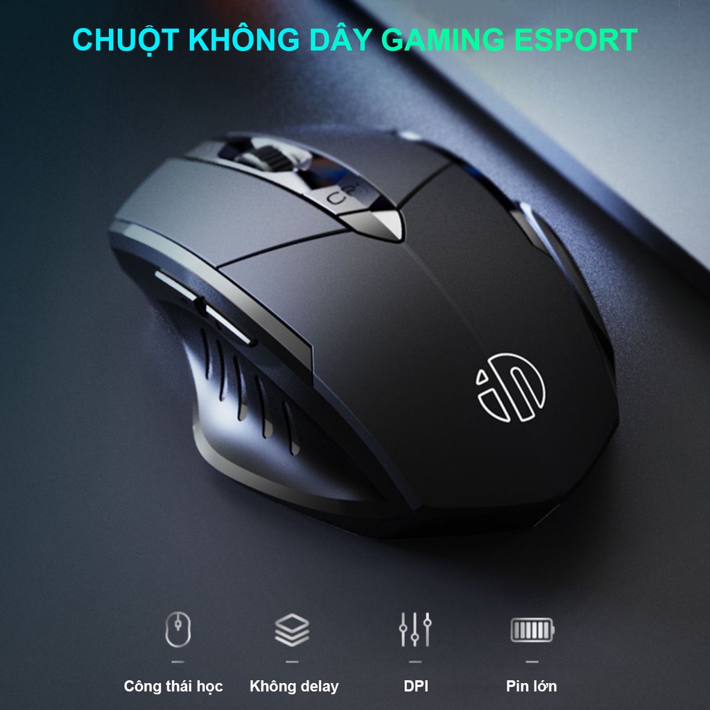 Chuột gaming không dây sạc pin Sidotech Inphic P6W cho game thủ chơi game chuyên nghiệp kết nối Wireless 2.4G