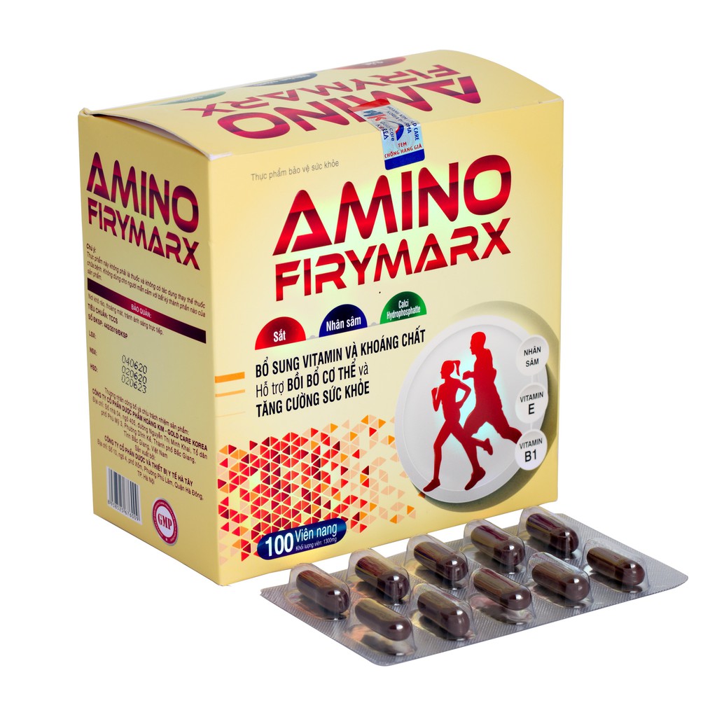 Hộp 100 viên Uống Amino Firymarx Hoàng Kim Bổ Sung Vitamin Và Khoáng Chất