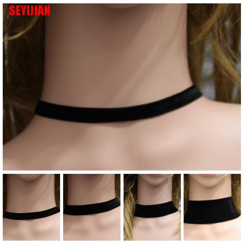 (SEY) Choker Nhung Đen Làm Bằng Tay Phong Cách Gothic Retro