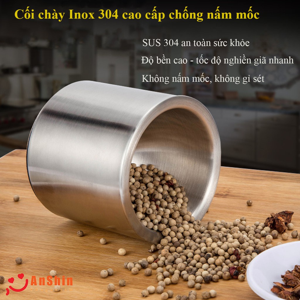 Bộ cối chày - Dụng cụ nhà bếp Inox 304 cao cấp - Gia Dụng Tân Thanh