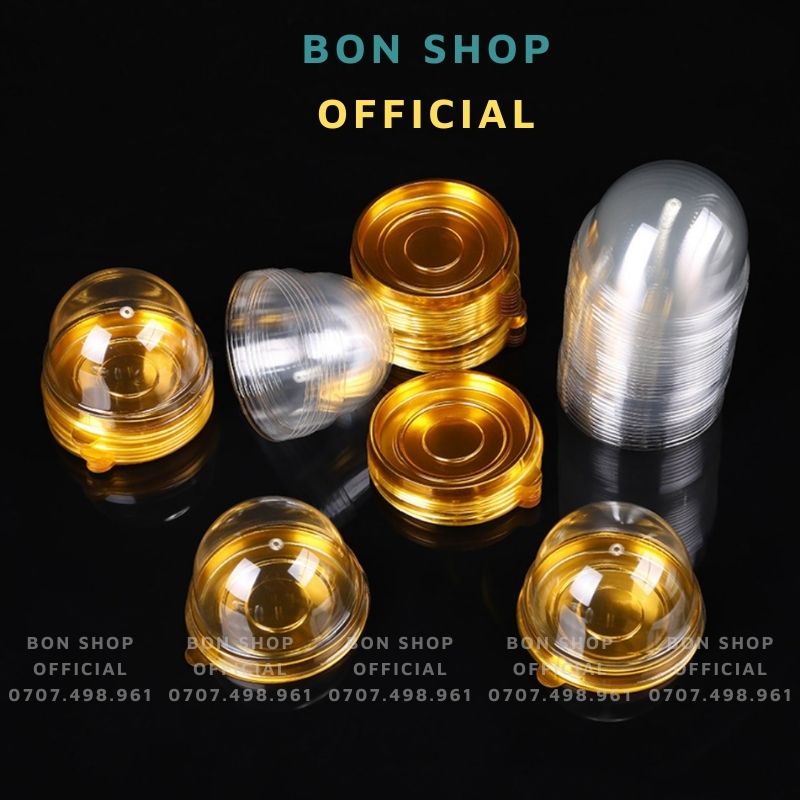 SET 50C Hộp nhựa Tròn + nắp cầu Y70 Bánh Trung Thu 50-80gr