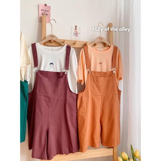 Quần short yếm túi ngực oversize