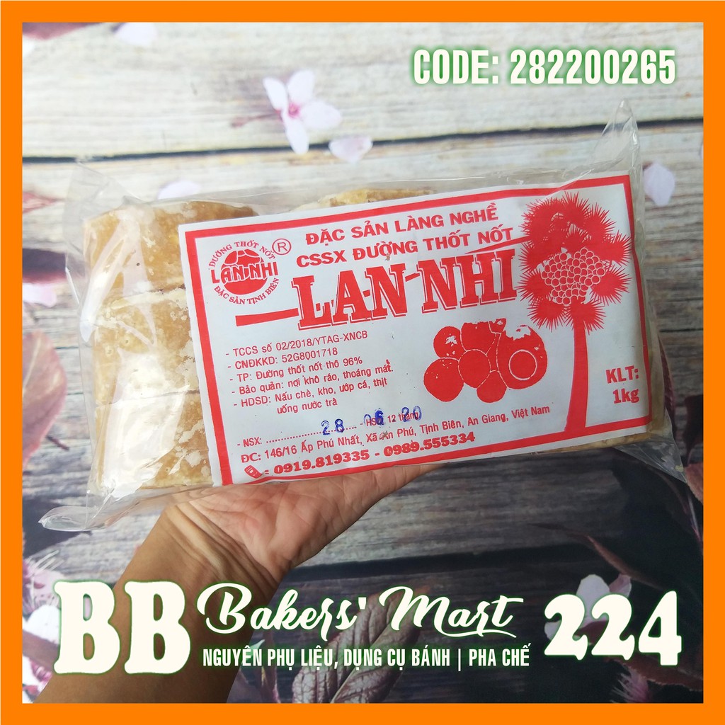 Đường Thốt Nốt viên LỚN LAN NHI An Giang - Gói 1kg (BAO BÌ MÀU TÙY LÔ)