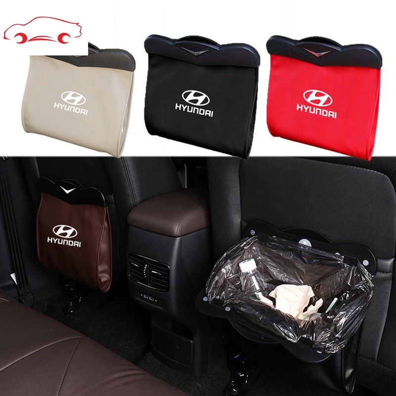 Túi Đựng Đồ Dùng Bằng Da Gắn Ghế Ngồi Xe Hơi Cho Hyundai I10 Getz Grand Starex Accent Elantra Atos Sonata Santa Fe Trajet Tucson I40 Ioniq Atoz Veloster