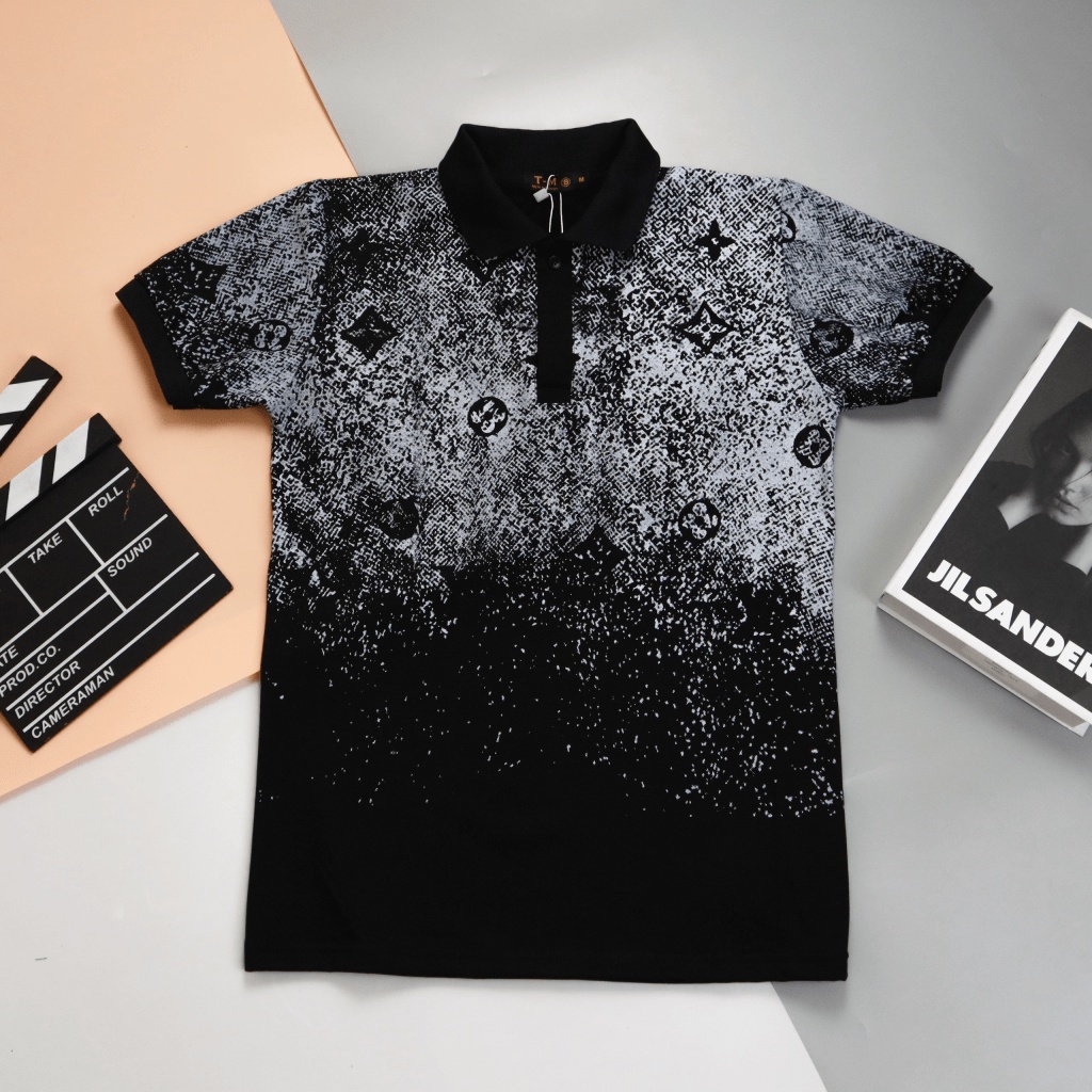 Áo Thun Nam Cổ Trụ Loang Màu Trắng Đen Chất Cotton Mềm Mịn Mặc Đẹp Thoáng Mát [NEW UNISEX]