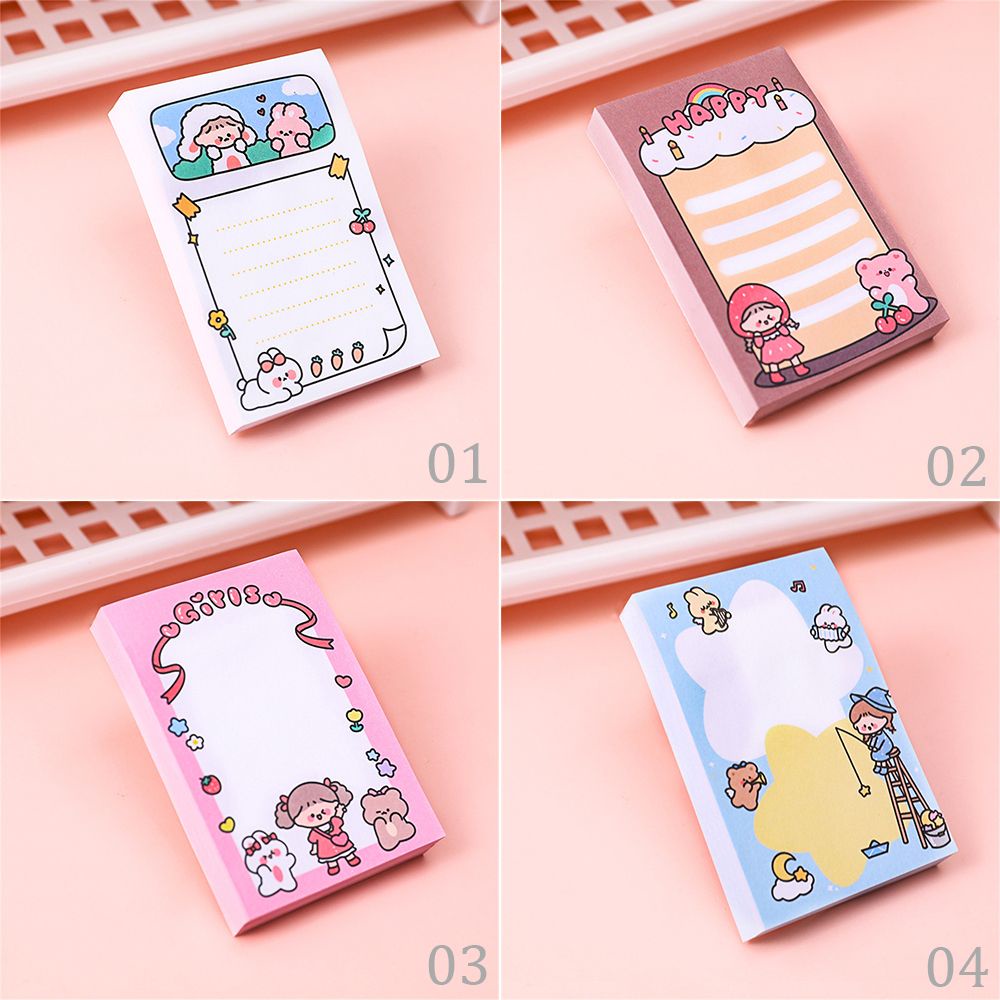 Set 80 tờ giấy ghi chú họa tiết hoạt hình dễ thương dùng trang trí