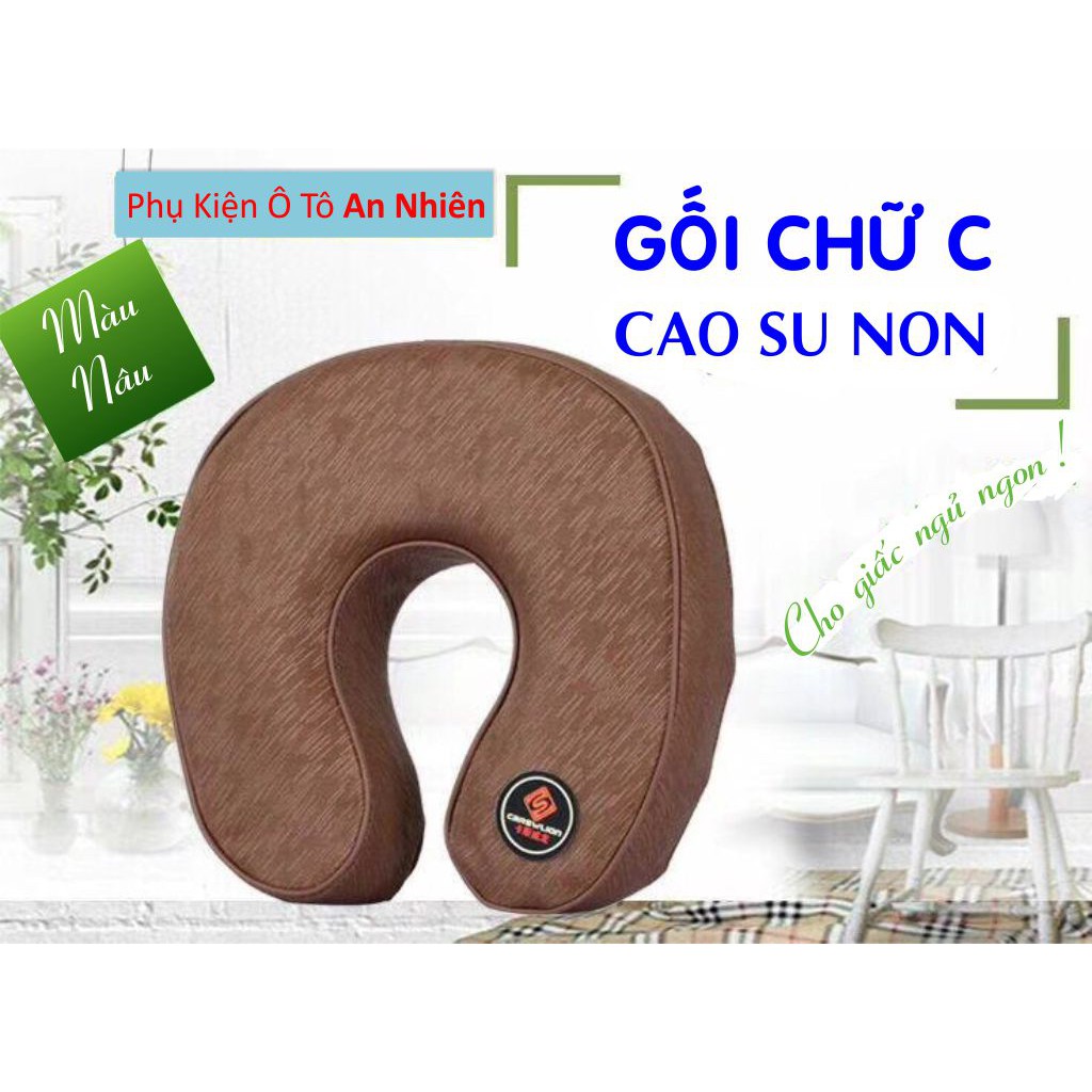 GỐI CHỮ C CAO SU NON CAO CẤP - Dùng Trên Ô Tô/ Máy Bay/ Văn Phòng - Cho Giấc Ngủ Ngon