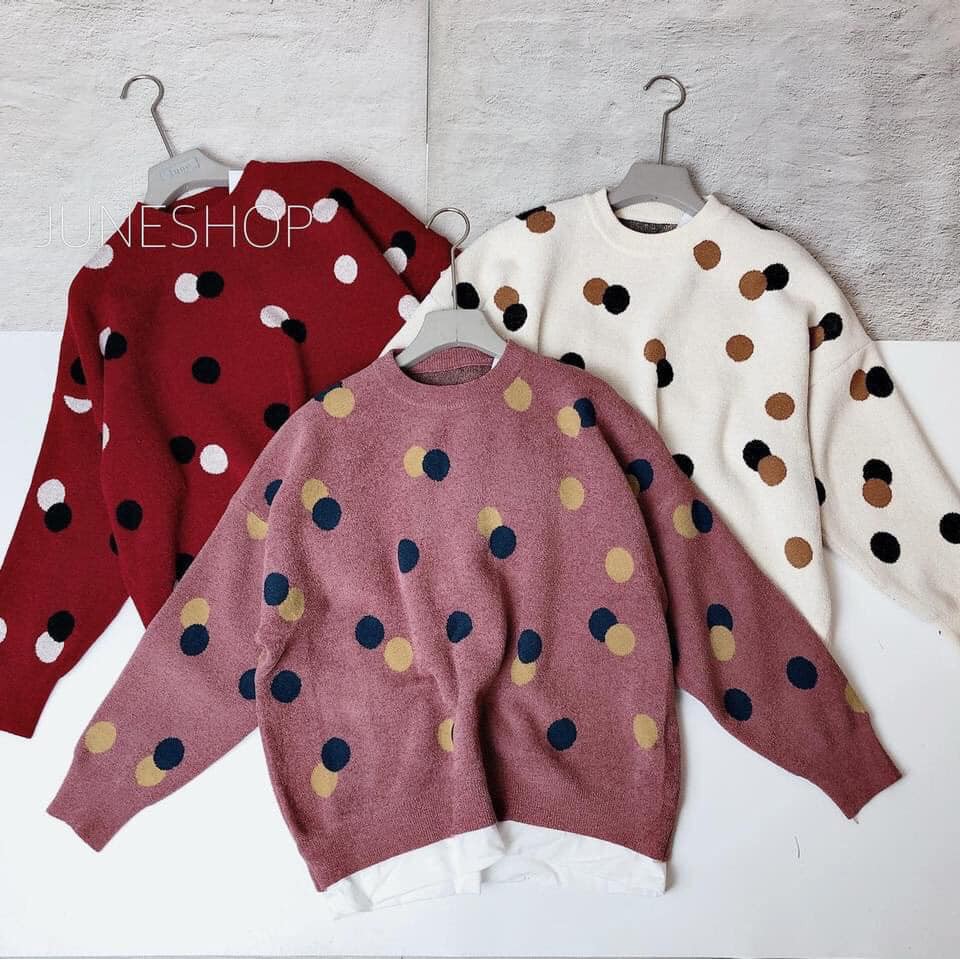 Bán sỉ áo nỉ chấm bi 3 màu cho nữ n | BigBuy360 - bigbuy360.vn