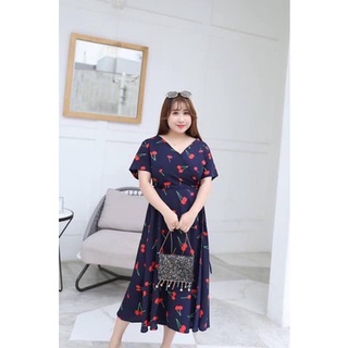 Đầm bigsize ĐẦM LỤA CHERRY CỘT DÂY