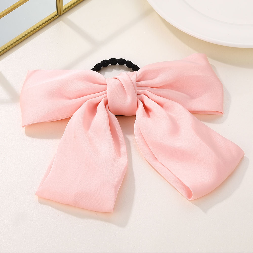 Thun Buộc Tóc Co Dãn Đính Nơ Xinh Xắn Cho Nữ