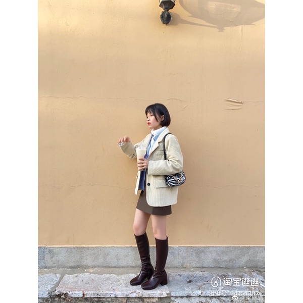 Giày Bốt Nữ Cổ Cao 37cm Đế 5cm - mã B97