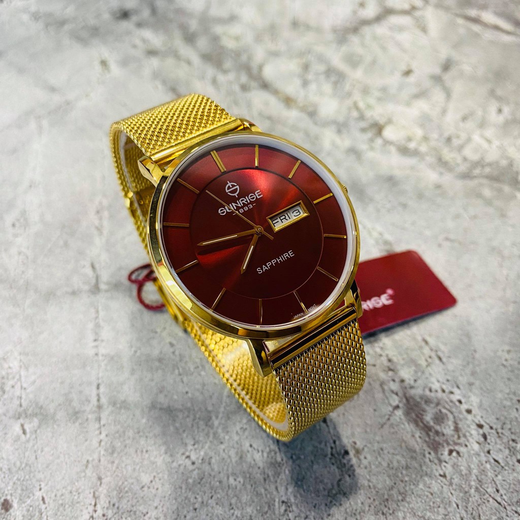 Đồng hồ Sunrise Nam chính hãng Nhật Bản M1237.SA.G.DD - kính saphire chống trầy - ch