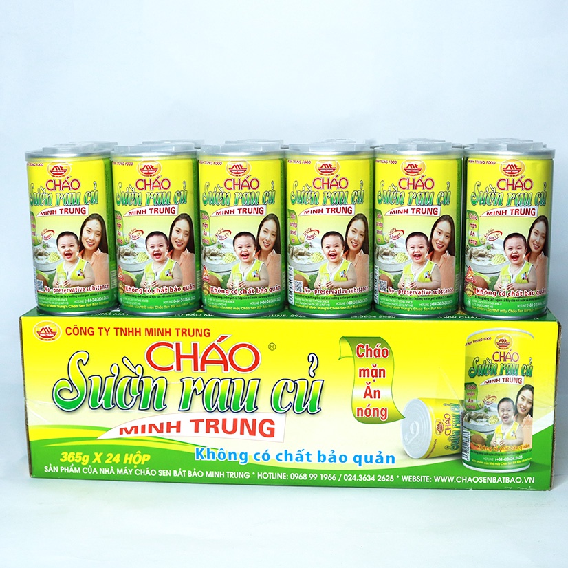 Cháo sườn rau củ Minh Trung combo 3 lon