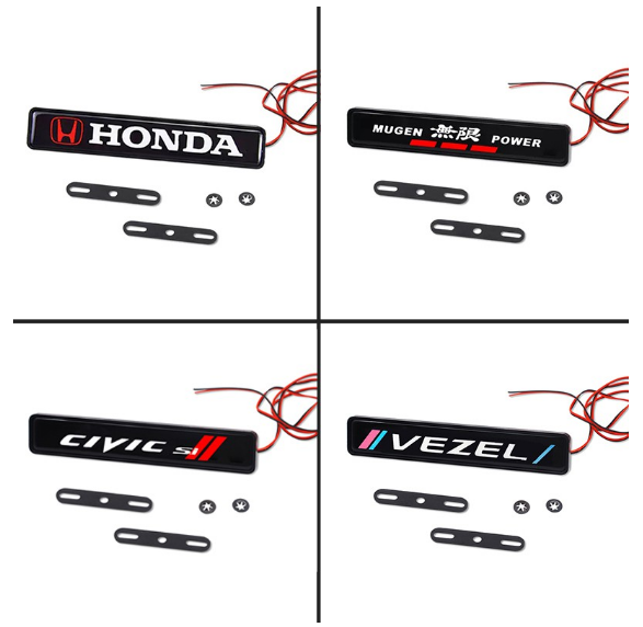 Miếng Dán Trang Trí Lưới Tản Nhiệt Có Đèn LED Dành Cho Xe Hơi Honda CITY Vezel JAZZ CIVIC HRV CRV BRV Accord