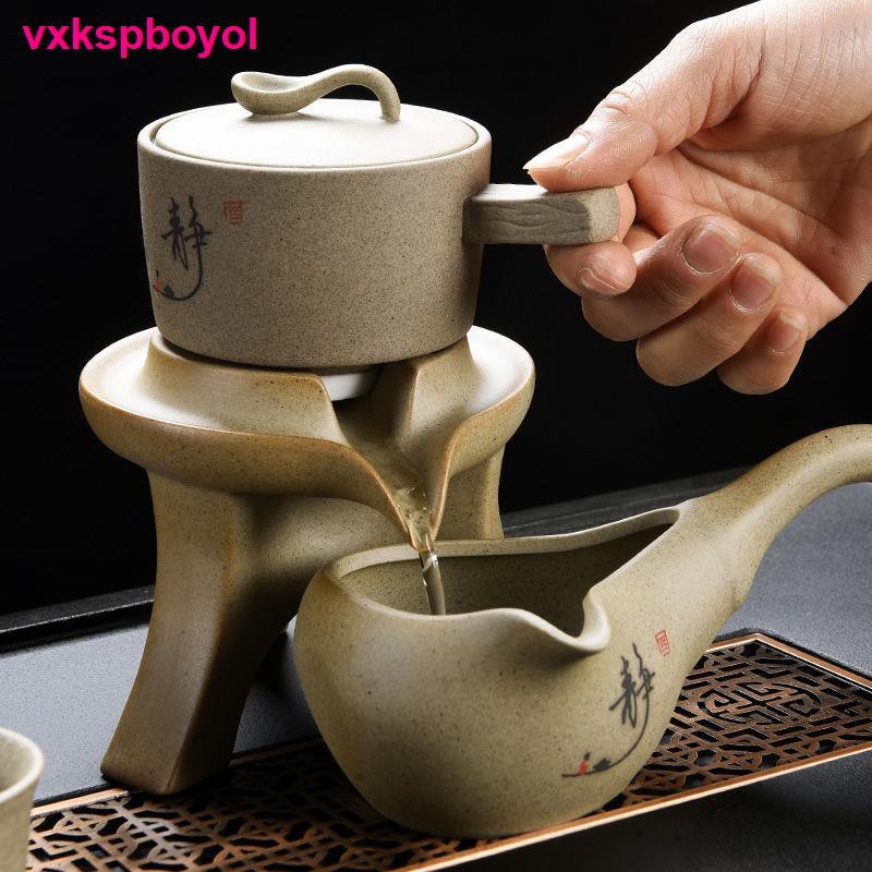 đồ ănBộ đồ uống bằng đá đất sét màu tím sáng tạo gia dụng Máy xay bán tự động trà Kung Fu Lười biếng Caddy