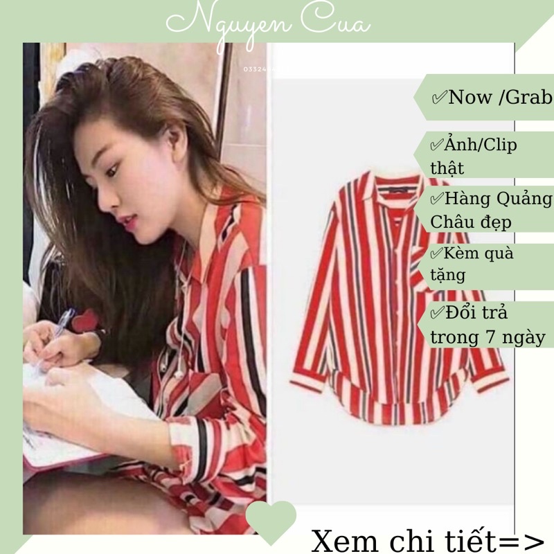 Áo Sơ Mi Nữ Lụa Nữ Kẻ Sọc ❤️ Freeship❤️