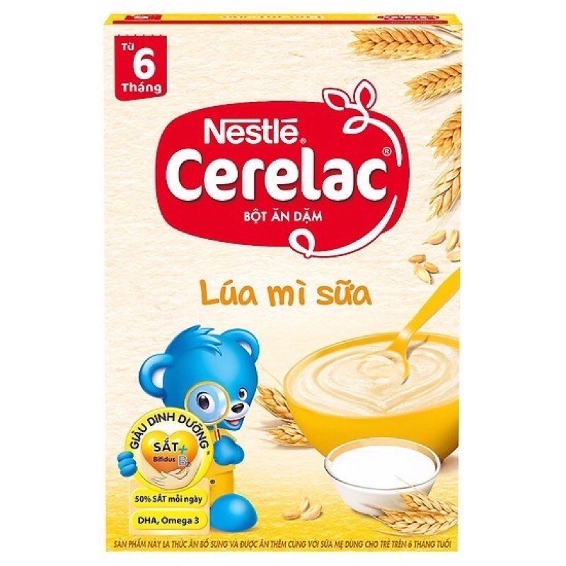 Bột ăn dặm Nestle Cerelac Lúa Mì Sữa - hộp 200g