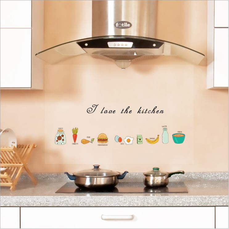 Decal dán bếp chống thấm dầu - I love the kitchen - decalhcm
