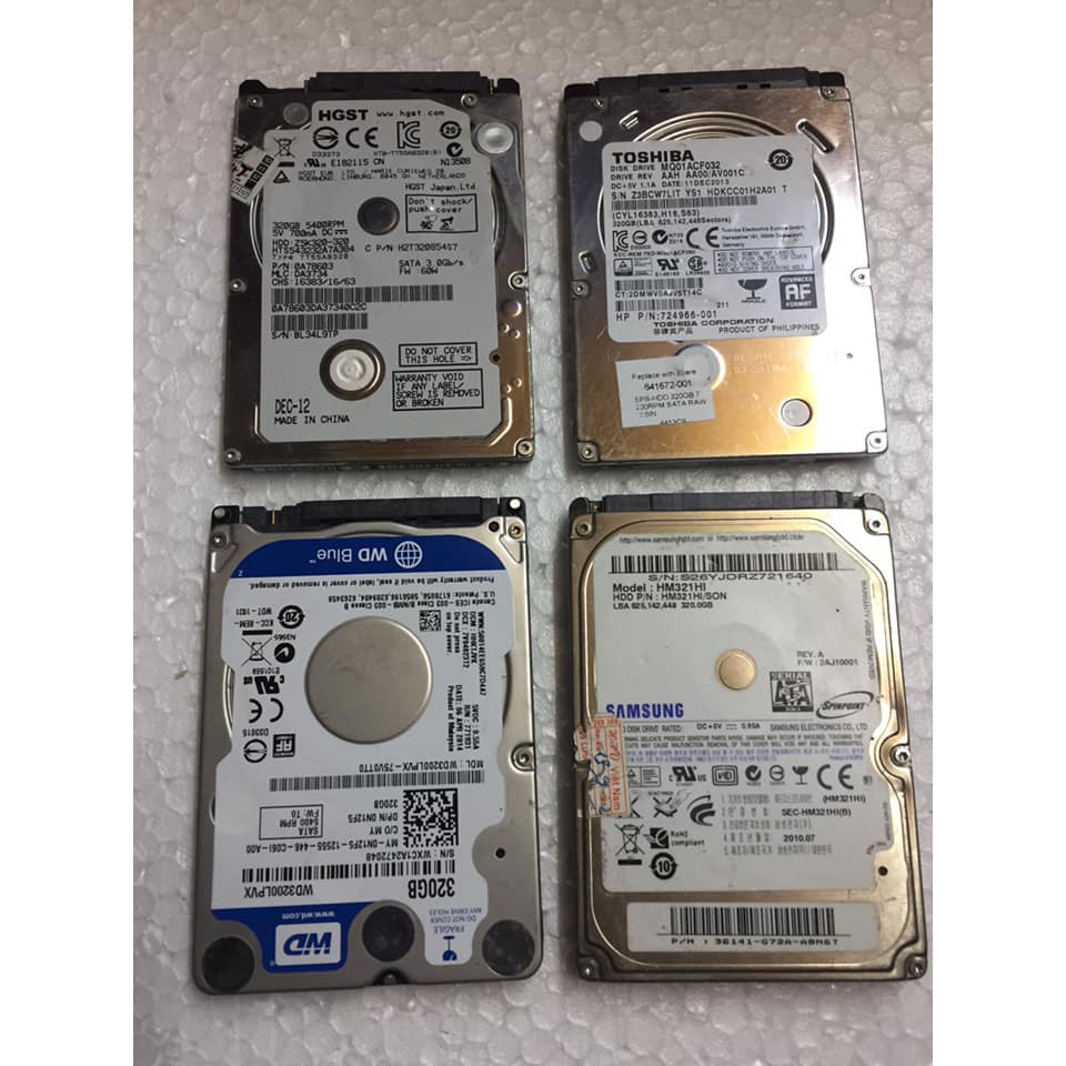 Ổ Cứng HDD Laptop SATA 320Gb Sức khỏe GOOD